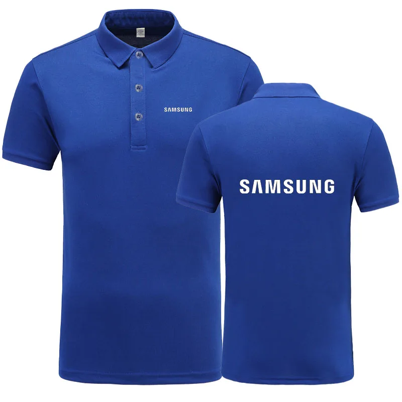 New arrival Men Samsung Polo Shirt High Quality short sleeve jerseys Summer Mens polo Shirts - Color: Blue