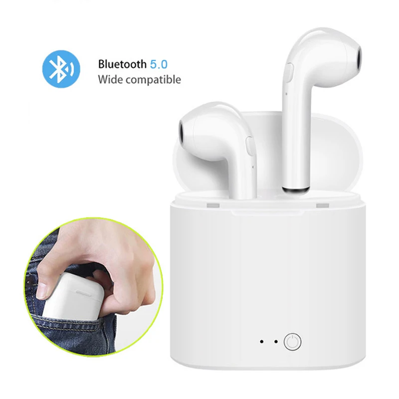 I7s Tws Bluetooth наушники, мини беспроводные наушники, спортивные наушники с громкой связью, беспроводная гарнитура с зарядным устройством для телефона xiaomi