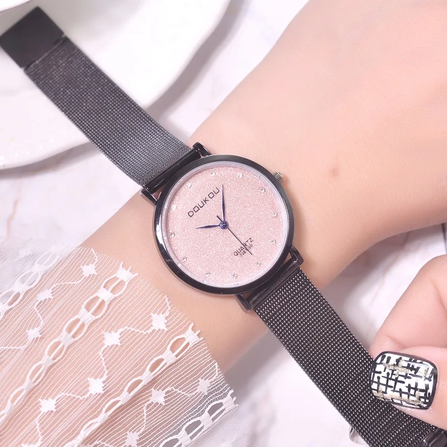 

Round Korean-style Simple CHIC Retro Literature And Art INS Elegant Mesh Belt Vintage Table Female Students Watch