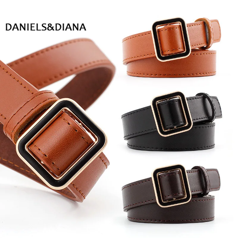 

New fashion designer design ladies luxury brand belt authentic leather ladies trend retro punk student youth belts