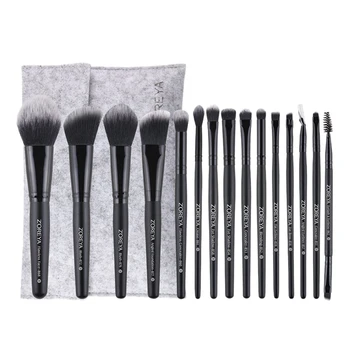

Zoreya 15Pcs Makeup Brushes Make Up Brushes Powder Eyebrow Foundation Blush Cosmetic Kits Professional Completa