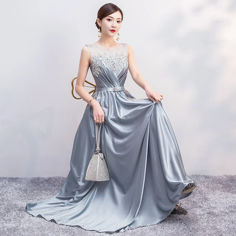 QLY140# Длинные вечерние платья Гари фиолетовый красный королевский синий на шнуровке черный атласный комплект с бриллиантами хор вечерние платья дешево оптом