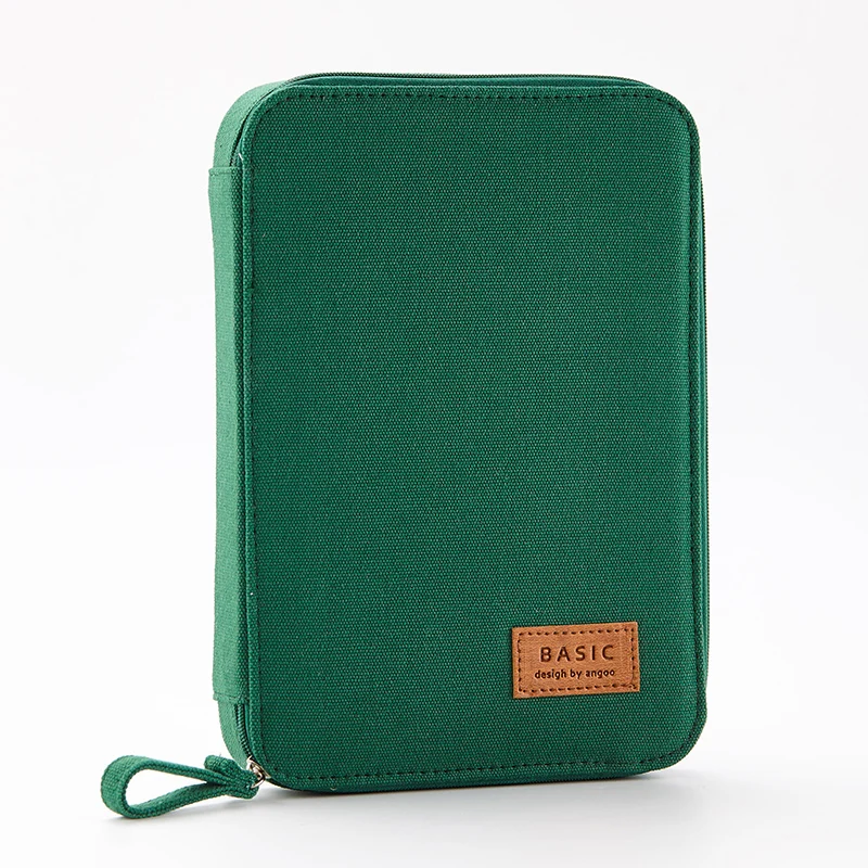 Настольная сумка для хранения канцелярских принадлежностей, простой милый мультяшный клетчатый чехол-карандаш из парусины, вместительный многофункциональный набор инструментов - Цвет: Dark Green