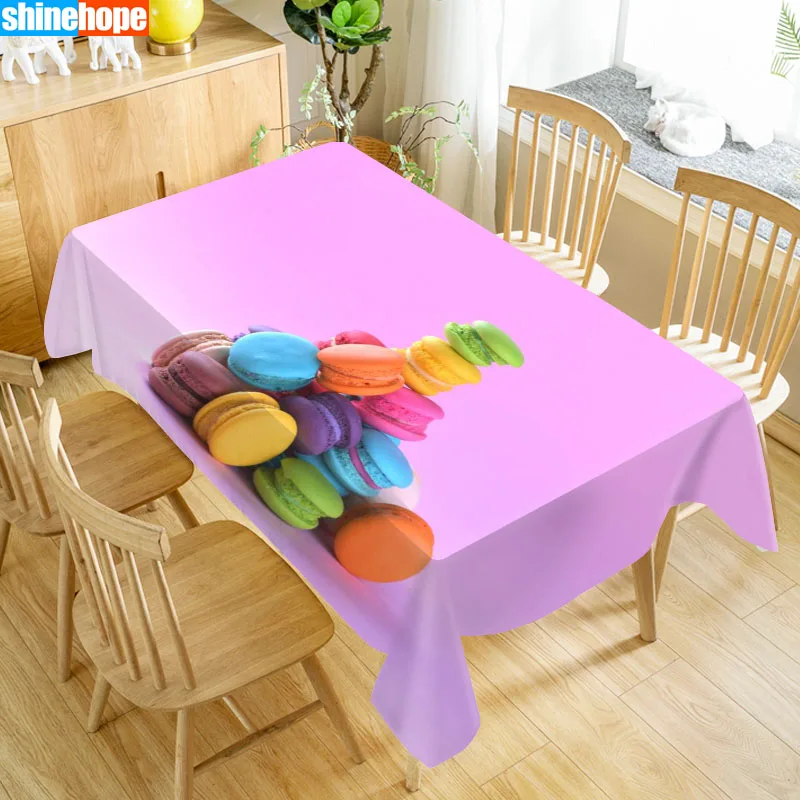 

Macaron Table Cloth Oxford Print Waterproof Oilproof Home Rectangular Party Table Cover 100X140cm/140X250cm