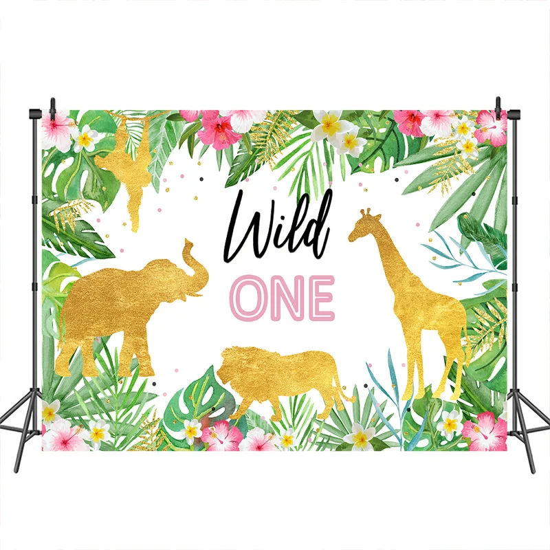 Wild One Backdrop for Photography Bithday Party Gold Animal Background Safari Jungle Banner Photo Studio | Электроника