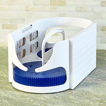 

Double Roller Rotation Storage Box Bathroom Multi-function Rack Swivel Organizer Kitchen Racks-ABUX