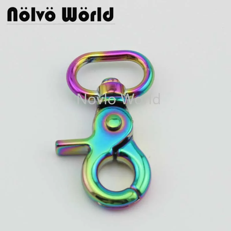 

Wholesale 500pcs, 53*20mm 3/4 inch, rainbow high quality metal buckle thick snap hook for keychain handbag hardware accessories