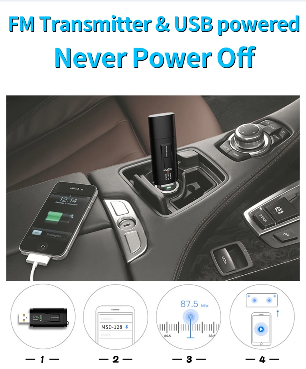 Bluetooth 5,0 USB автомобильный fm-передатчик беспроводной адаптер автомобильный 3,5 мм AUX стерео аудио адаптер Встроенный микрофон для динамиков наушников