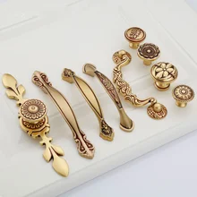 European Copper Furniture Handles Brass Cabinet Knobs and Handles Kitchen Handles Drawer Knobs Cupboard Pulls