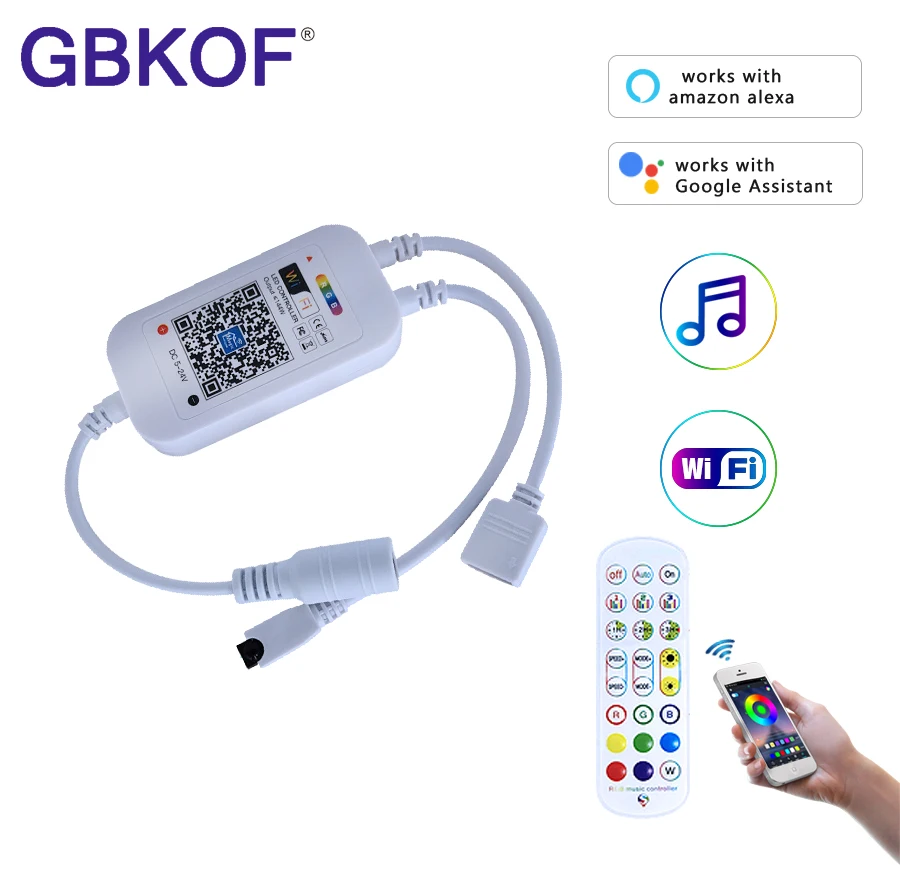 16 миллионов Цвета Wi Fi RGB / RGBW светодиодный Управление Смартфон музыкой и режим