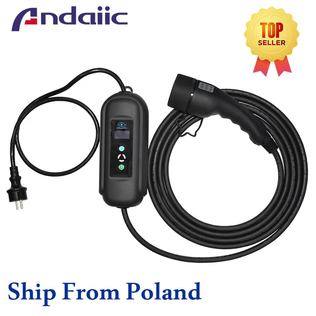 Typ 2 Mobile Ladegerät 16A-6A IEC 62196 Schnelle EV Ladekabel Typ 1  Tragbare Strom Einstellbar CE Für Elektrische Auto - AliExpress