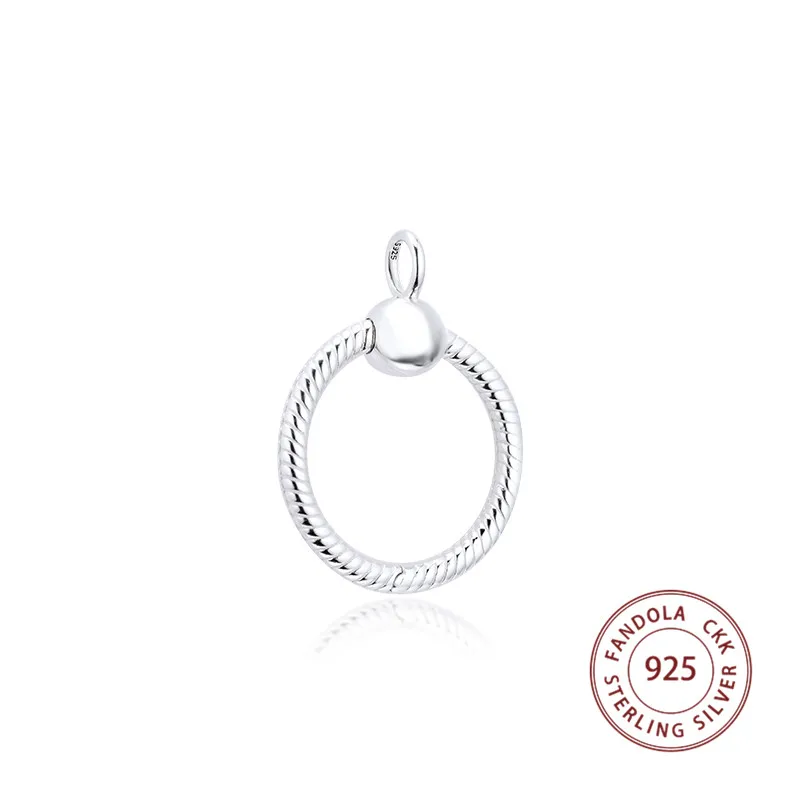 

925 Sterling Silver Pendants Women Moments Small Medium Large O Pendant Necklaces Original Jewelry Making collares Without Chain