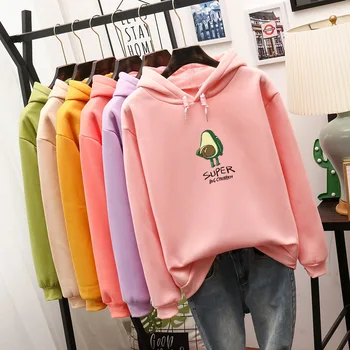 

ZOGAA Korean Hoodies Harajuku Cute Avocado Cartoon Hoodies Women Harajuku Streetwear Oversize Sweatshirts Womens Pullovers New