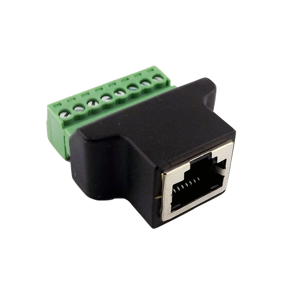 Шт. 1 шт. Ethernet RJ45 8P8C CAT Женский AV винтовой терминал 8 булавки ADSL видео разъем адаптера конвертер прямо