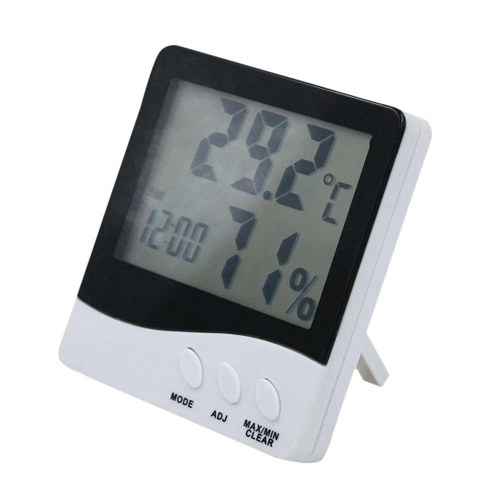Мини цифровой LCD гигрометр термометр закрытый удобный Температура Сенсор термометр влажности Измеритель с часами - Цвет: as shown