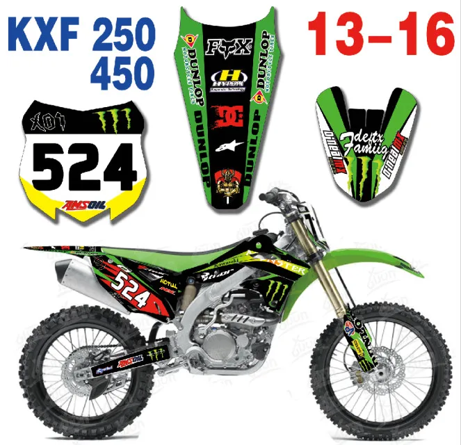 Мотоциклетные графические наклейки Фоновые наклейки для Kawasaki KX250F KXF250 KXF 250 KX 250F 2013