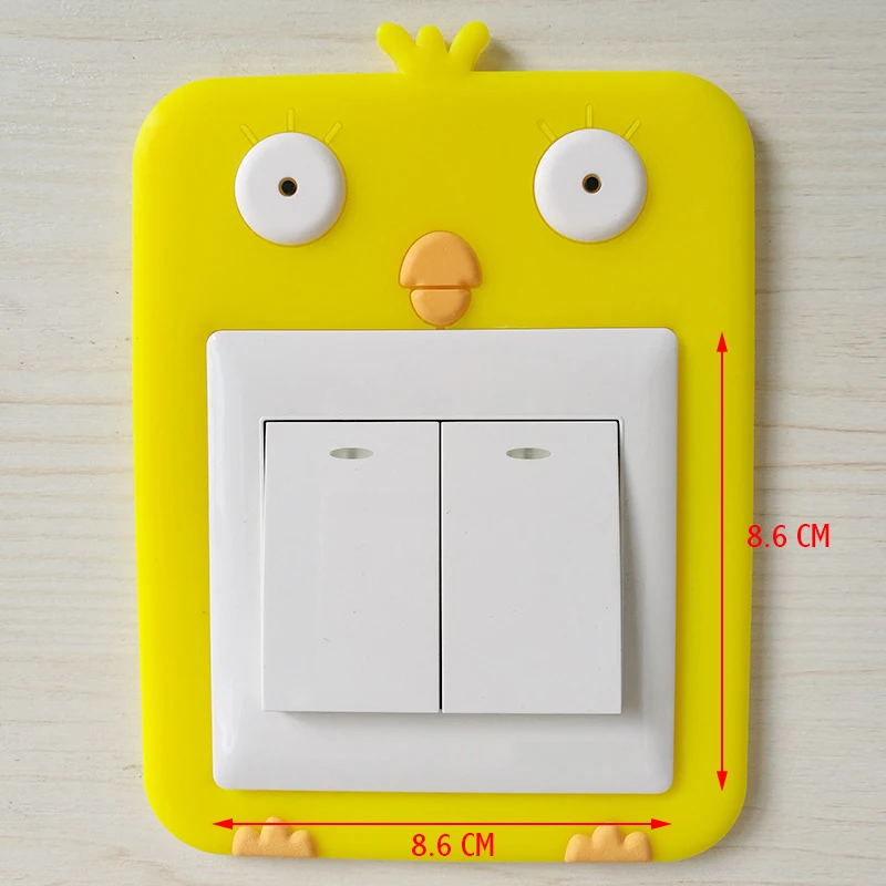 chick 1 Мультфильм моющийся светящийся свет Сменные наклейки крышка стены гостиной Рождество декоративные наклейки розетка переключатель протектор - Цвет: chick 1
