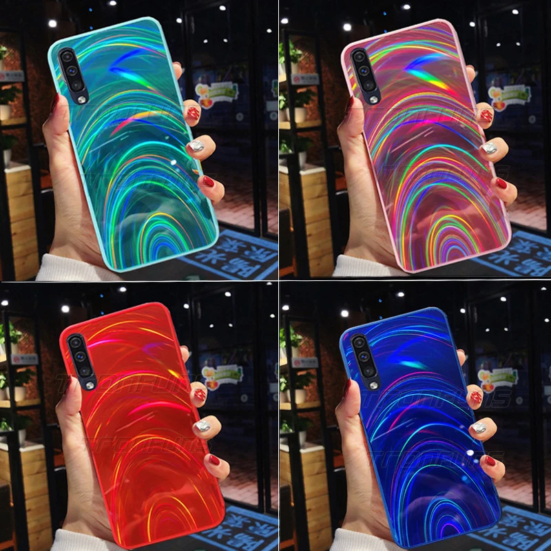 3D чехол с радужным лазером для Samsung Galaxy A50 A30 A70 A20 A10 S8 S9 S10 Plus A9 A6 A7 2018 Note 8 9 10