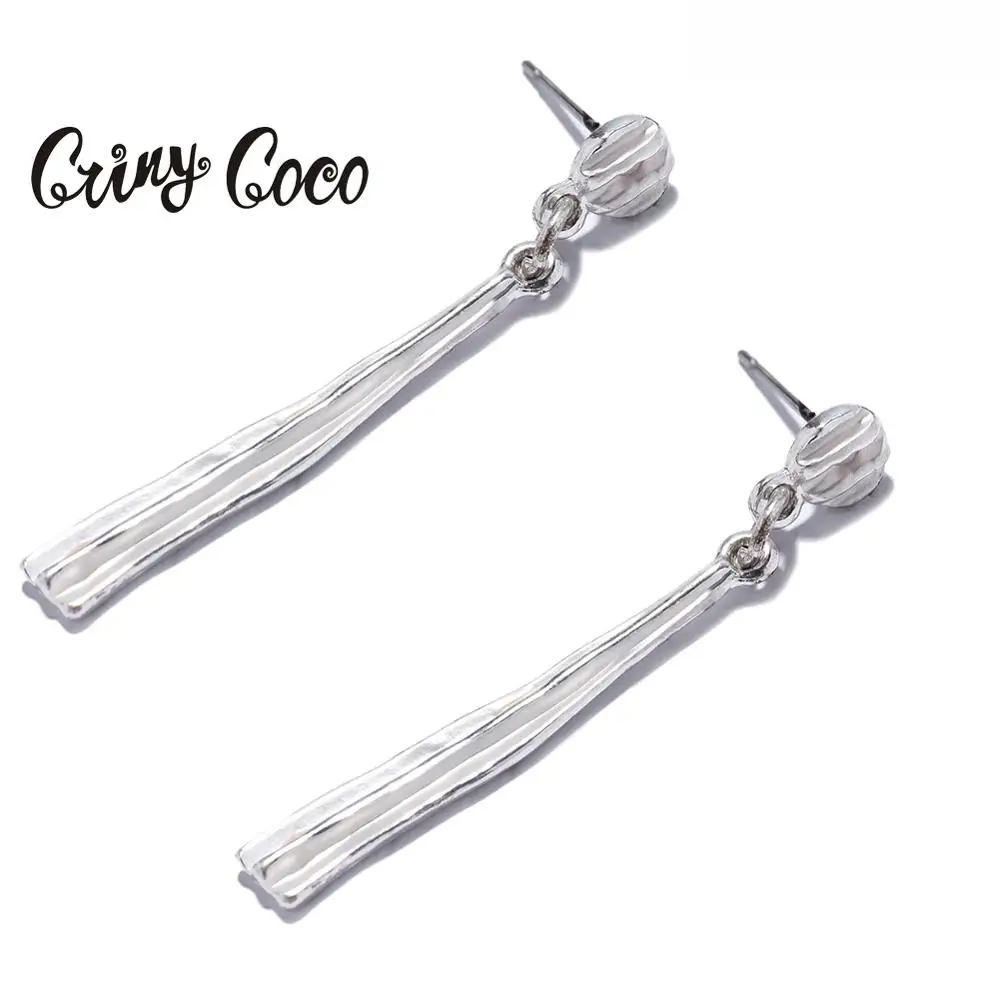 Женские Геометрические серьги Cring Coco модные подвески из металлического сплава с