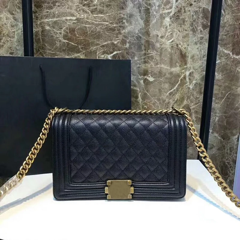 

Classic Luxury Brand Carviar Leather Women Bags Diamond Lattice Gold Chain Shoulder Bag With Logo Designer Bags Lock Handbags