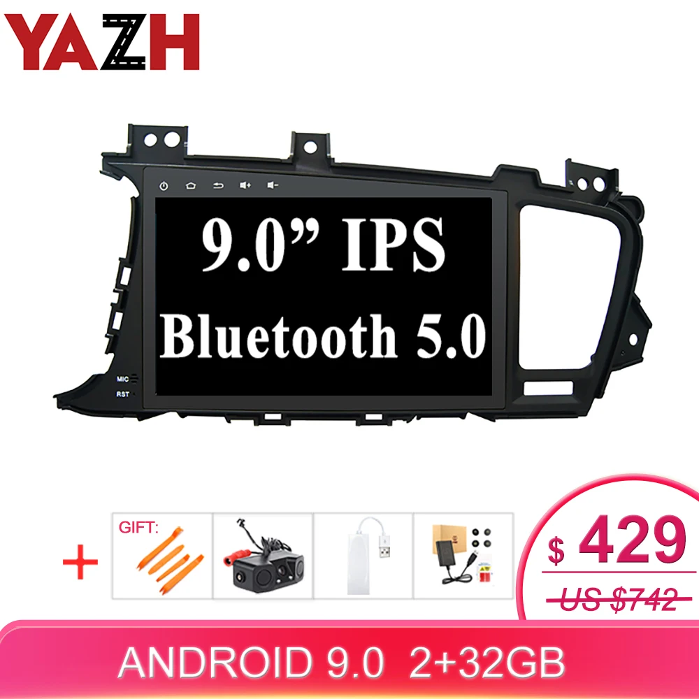 YAZH Android 9,0 Pie Автомобильный gps Navi мультимедиа для KIA K5/KIA Optima с 9,0 ''ips дисплеем Bluetooth 5,0/зеркальная связь/Carplay
