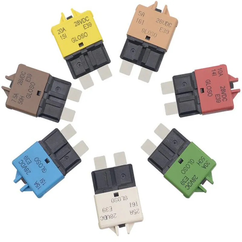 1pc Manual Reset Circuit Breaker Blade Fuse Medium Fuses for Car Truck