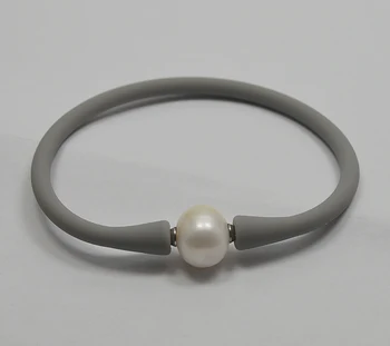 

Newest White Pearl Bracelet Genuine Freshwater Pearl Huge Size Pearl Leather Bangle Four Color Charming Women Gift Jewelry