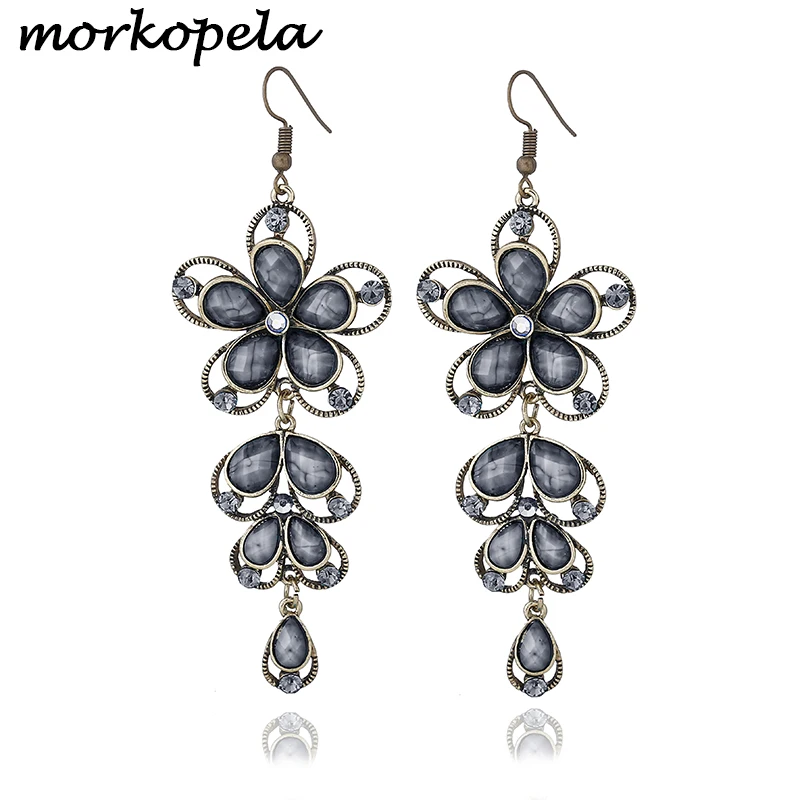 

Morkopela Vintage Flower Drop Earring Jewelry Women Tassel Earrings Statement Earring Party Accessories