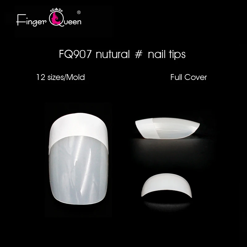 natural Fingerqueen 500 шт поддельные ногти длинные балерины французские акриловые кончики для ногтей квадратная голова накладные ногти советы для дизайна ногтей природа FQ907 - Цвет: natural