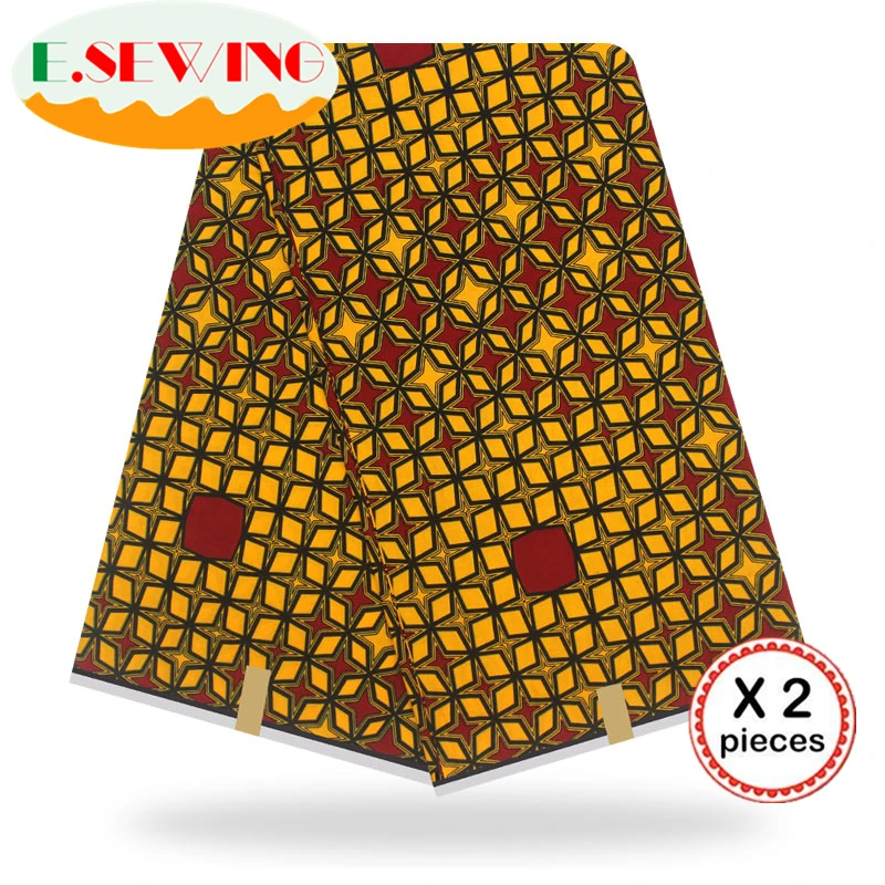 Африканская восковая ткань с принтом Анкара для шитья Анкара африканская ткань 12 ярдов нигерийская хлопковая ткань Гана для платья 90110