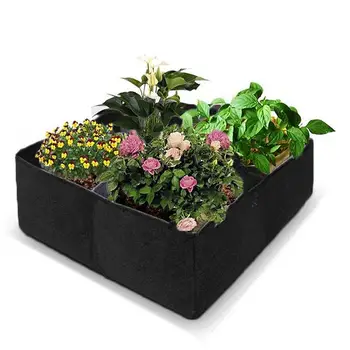 

4 Slots Corrosion-resistant Planting Bags Nonwoven Planters Thickened Growing Pouch Breathable Planting Container for Garden