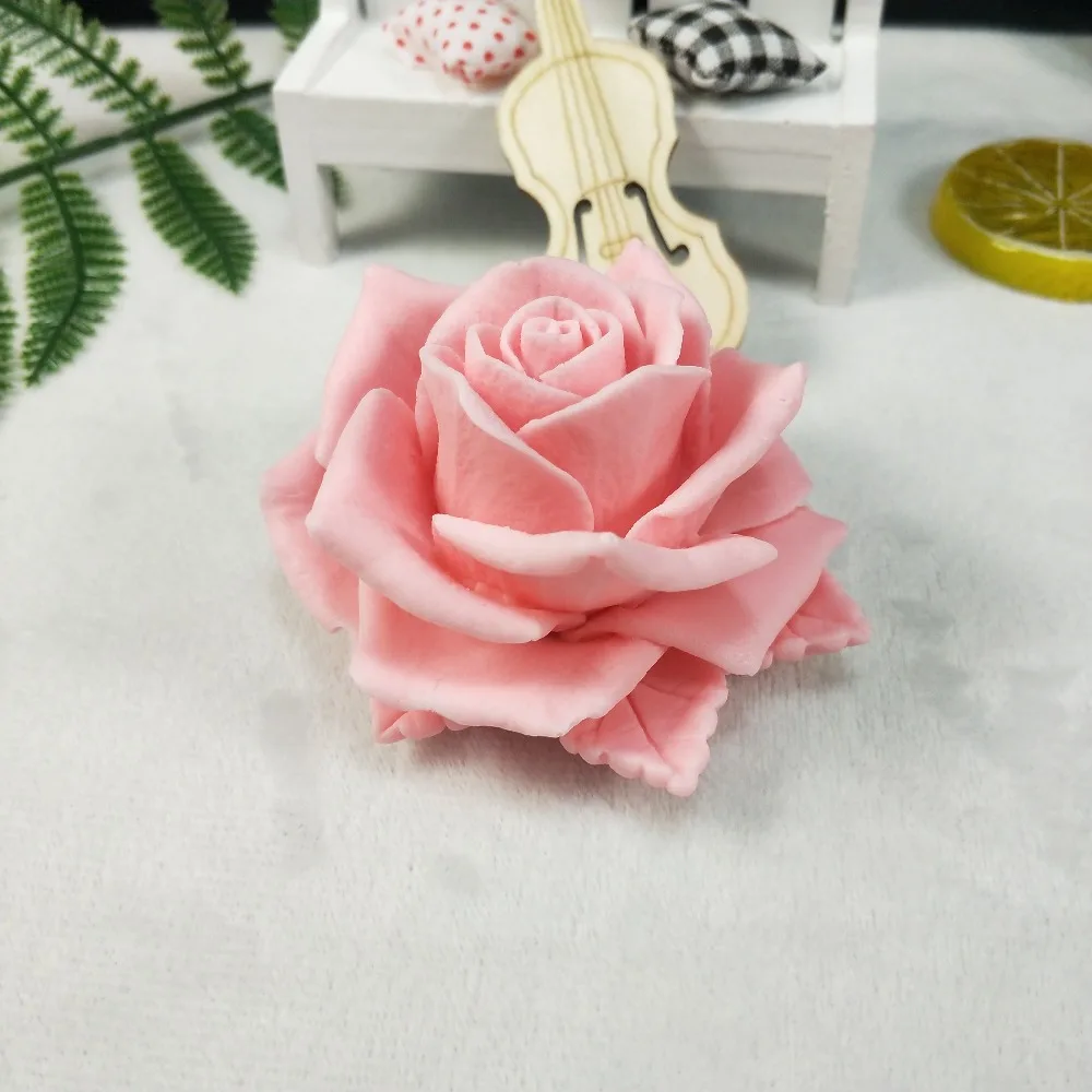 HC0190 PRZY 3D цветок розы с силиконовая форма в виде листьев букет роз мыло формы глины смолы гипса шоколадные свечи плесень