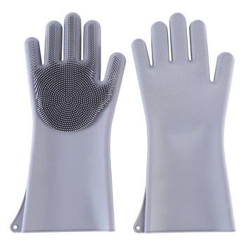

Dishwashing Silicon Gloves 1 Pair Dish Washing Scrubber Heat Resistant