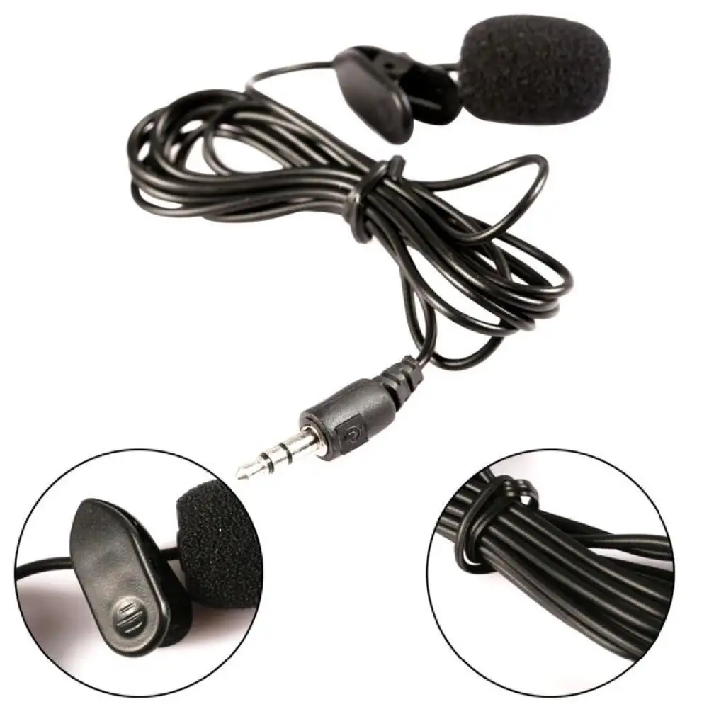 3.5mm Plug Lavalier Lapel Microphone Mic Wired Mini Tie Mic for