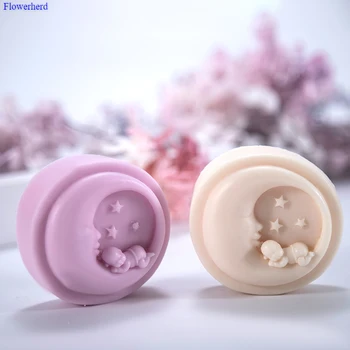 

Round Moon Baby Handmade Soap Silicone Mold DIY Soap Stome Mold Soap Making Supplies Cake Decorating Tools Cake Chocolat Mold