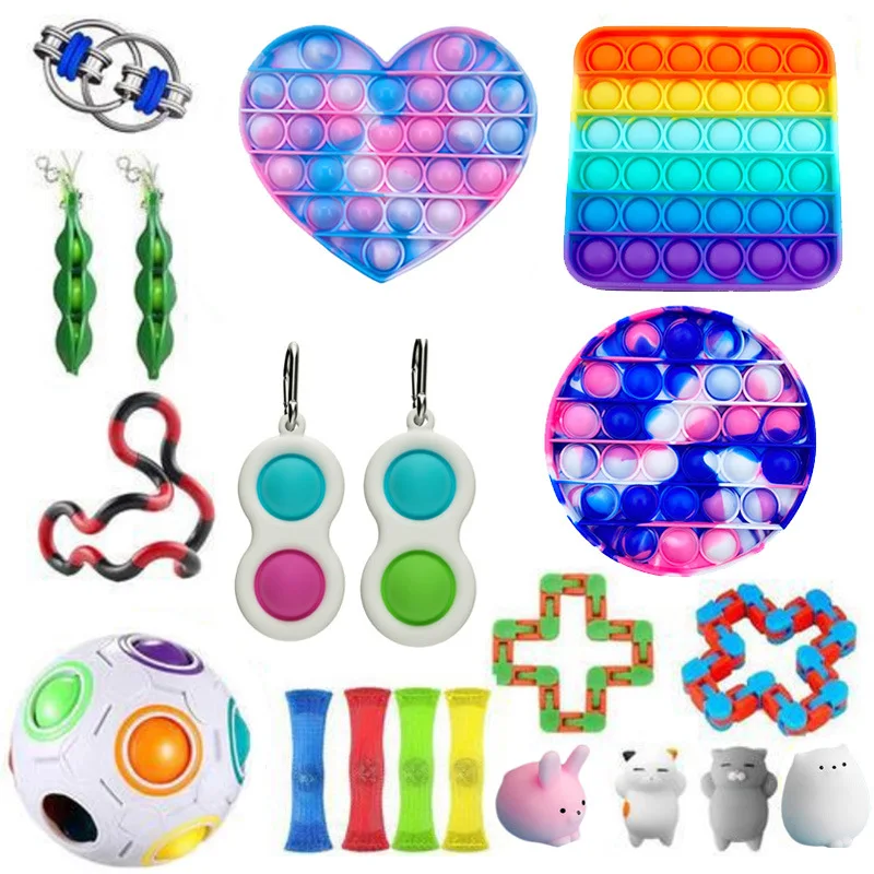 Children Interesting Decompression Toy Set Braided Tube Squeeze Toys Press Type Early Educational Stress Relief Kit | Игрушки и хобби