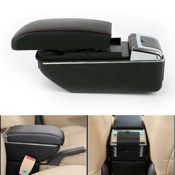 

1pc Car Armrest Box Car 7 USB Rechargeable Central Box Black Practical