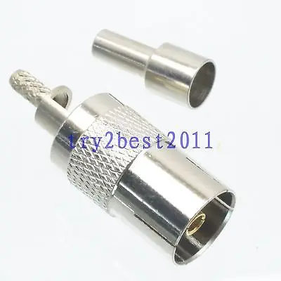 

DHL/EMS 100 pcs Connector IEC PAL DVB-T jack pin crimp RG174 RG316 LMR100 COAXIAL straight -C1
