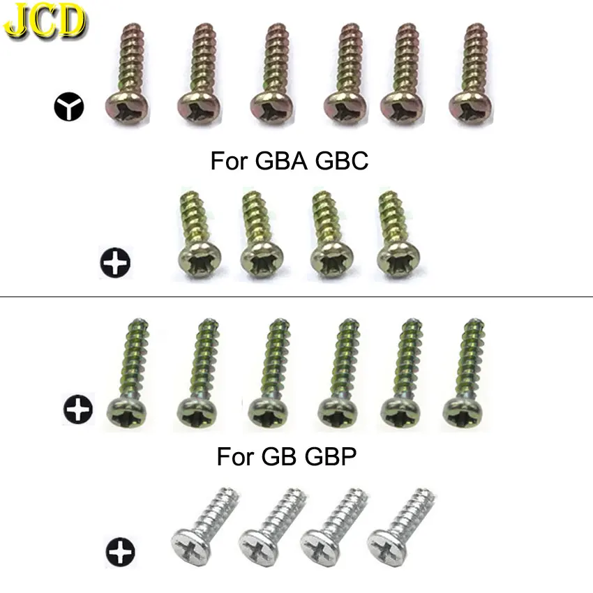 Viti A Tre Alette Jcd Per Game Boy Advance / Color / Pocket Y Kit Di Viti A Croce Per Viti Con Alloggiamento A Conchiglia Gbp Gba Gbc Gb
