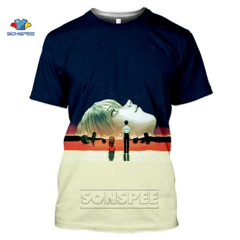 

SONSPEE Evangelion Genesis Asuka Anime T-Shirt Men 3D Print Summer Top Tees Round Neck White T Shirts Aesthetic Harajuku Clothes