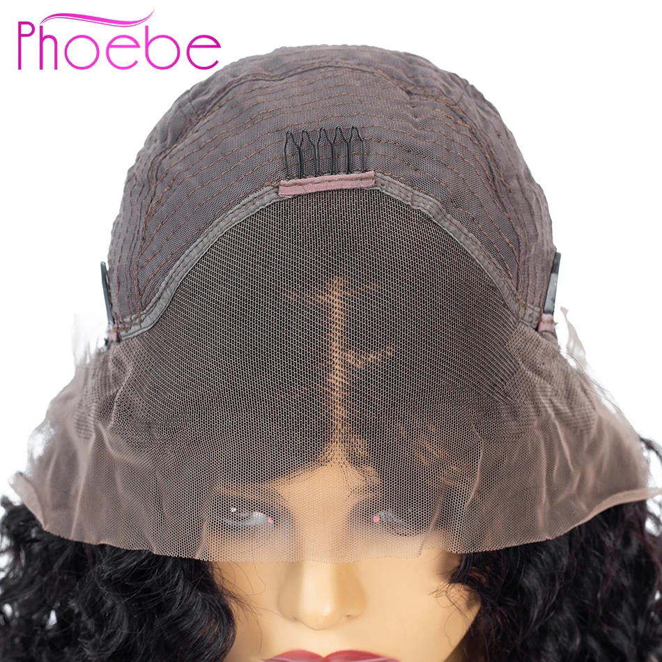 Phoebe 13x4 курчавый кудрявый боб парик фронтальный шнурка человеческих волос парики перуанский не-Реми короткий боб парики для черных женщин Быстрая