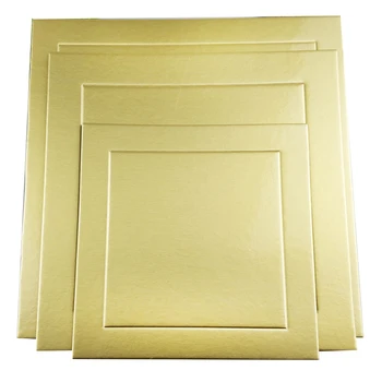 

18Pcs 6, 8, 10 inches Mousse Cake Boards Set Square Paper Base Cupcake Dessert Cake Tray for Wedding Birthday Party Gold Silver