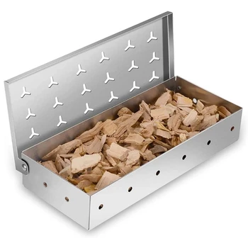 

Barbecue Smoker Box Stainless Steel High Temperature Resistant Add Small Wood Chips,Smoked Barbecue Picnic for Any Grill