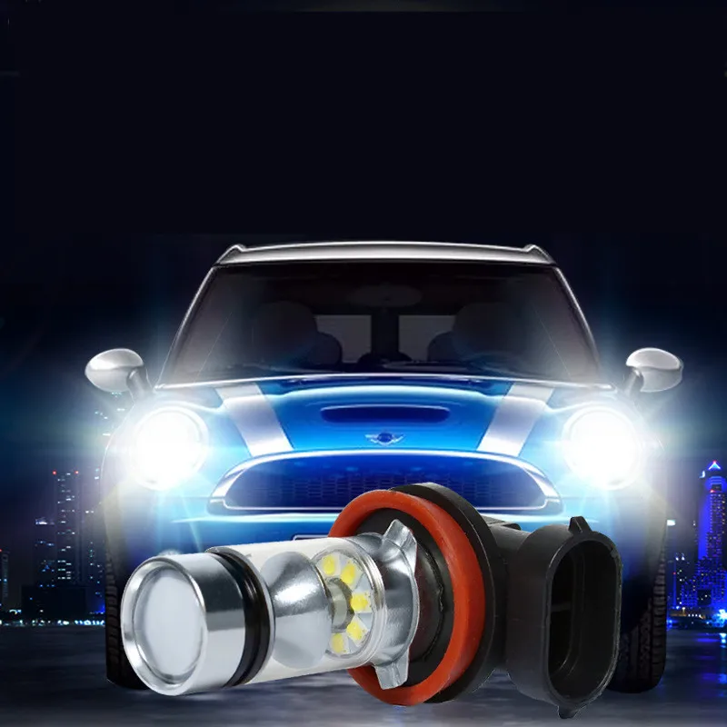 Автомобильная противотуманная фара H1 H3 H4 H7 H8 H11 9005 9006 9012 P13W H15 12V 100 Вт высокой мощности Мощность Автомобильный светодиодный свет светодиодный Автомобиль Противотуманные фары лампы DRL