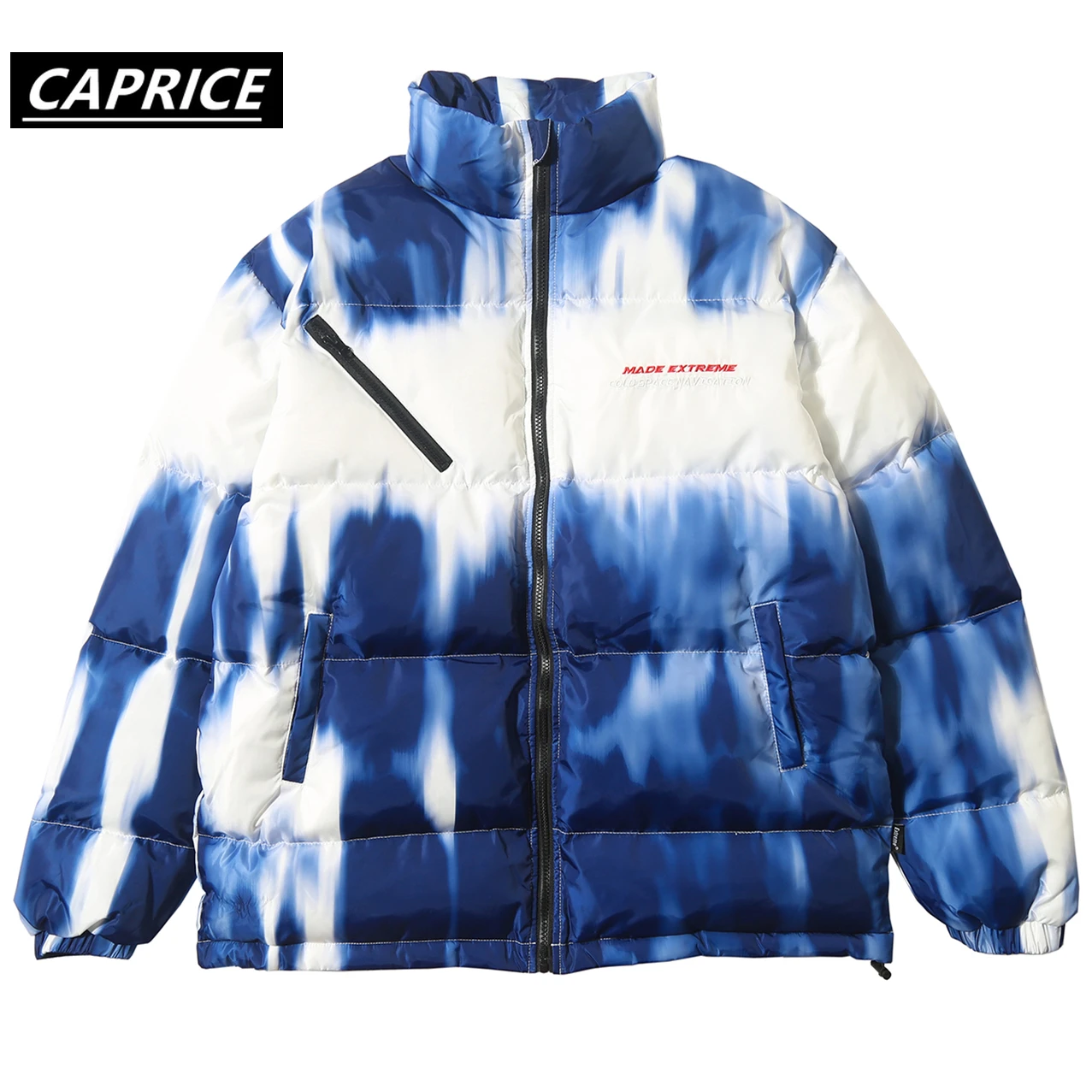 Tie Dye толстые теплые куртки для мужчин/женщин хип хоп зимние парки Harajuku блочная