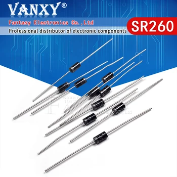 

50PCS SR260 SB260 2A 60V DO-15 Schottky diode free shippping
