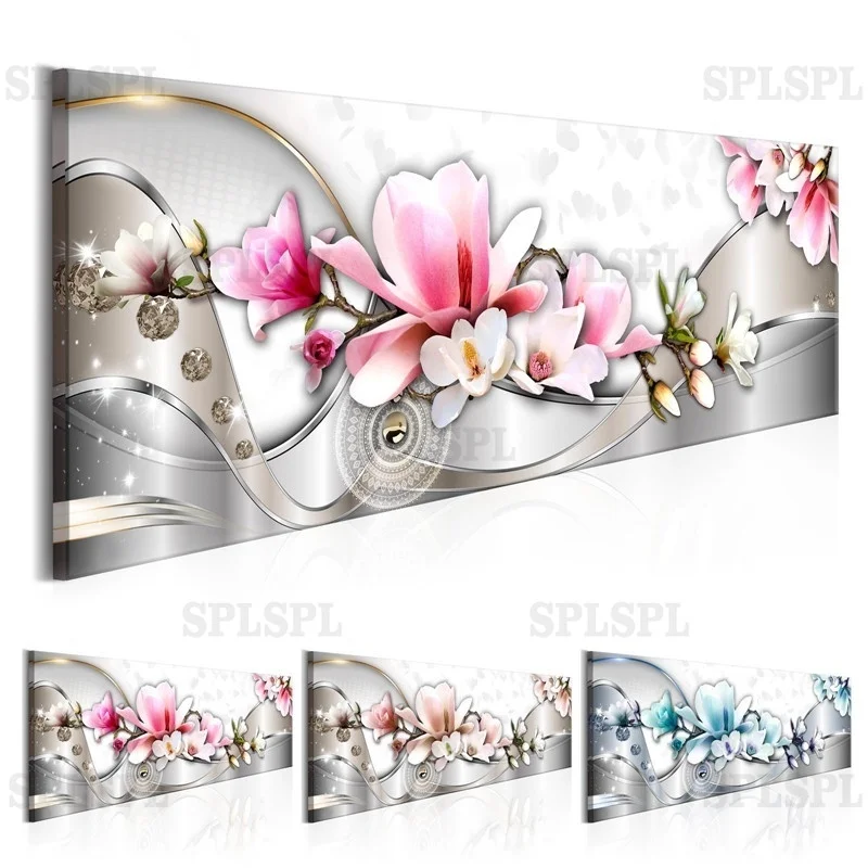 

HD Print Aesthetical Flower Canvas Painting Magnolia Pattern Posters Prints Wall Art pictures for Living Room Bedroom Decor