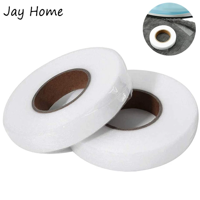 2 Rolls White Double Sided Sewing Accessory Adhesive Tape Cloth Apparel  Fusible Interlining Fabric Tape Glue Tape - AliExpress