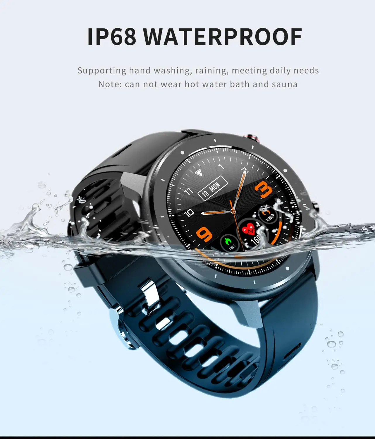 F12 1.3inch Full Round Full Touch Screen Smart Band Watch Pedometer Smartwatch Men Women Heart Rate Monitor Bracelet