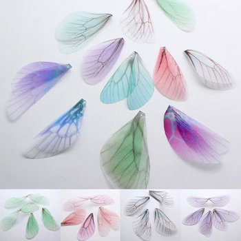 

10pcs/Set Colorful Chiffon Wings Home Party Wedding Decor Earing Jewelry Accessories DIY Handwork Fairy Beauty Mesh Chiffon Wing